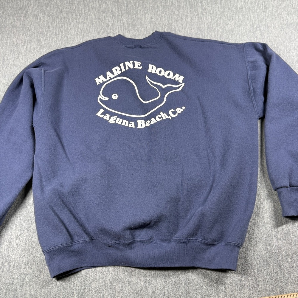 Fruit of the Loom Sweatshirt Mens XL Blue Marine Room Laguna Beach Crewneck Flee